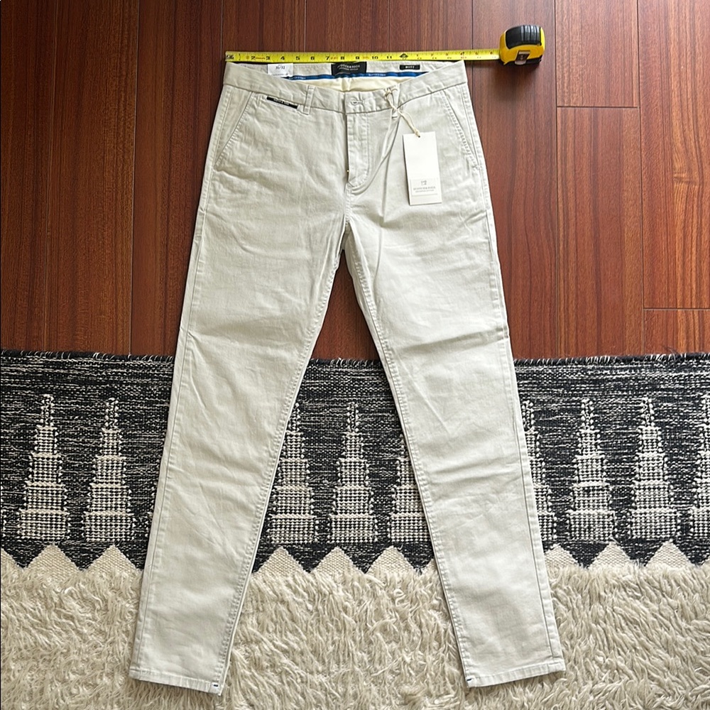 Scotch & Soda Mott Cream Straight-Leg Pants